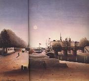 Henri Rousseau View of Ile Saint-Louis from the Port of Saint Nicolas(Evening) USA oil painting artist
